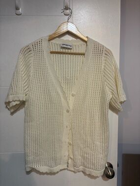 Princess Polly Ivory Open-Knit Button Down Set